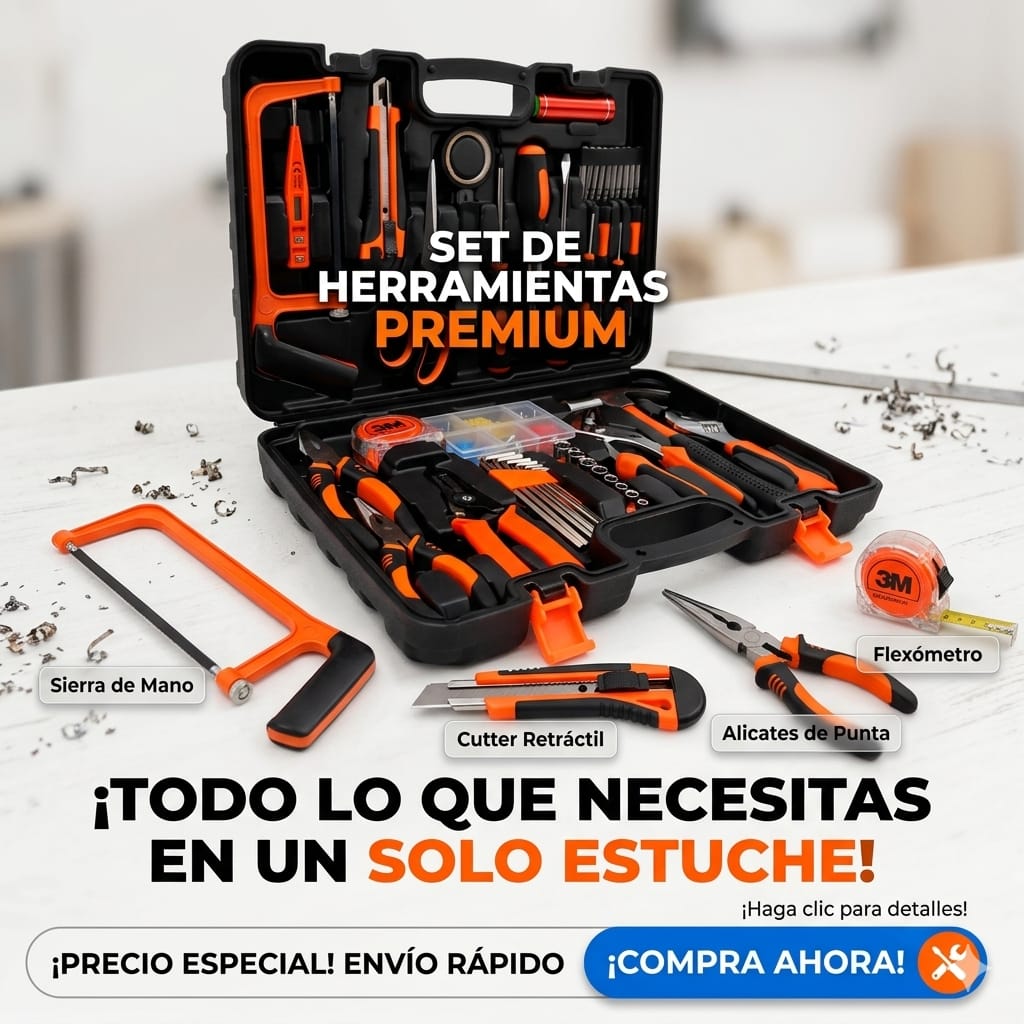 Kit Herramientas 20 Piezas Estuche Portátil Hogar Taller
