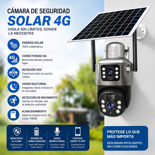 Camara De Seguridad Exterior Panel Solar