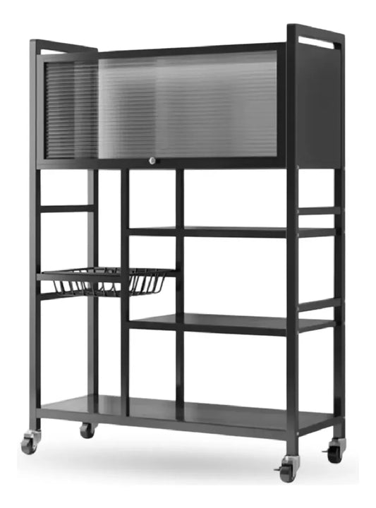 Organizador Multifuncional para Cocina con Puerta Enrollable y Ruedas