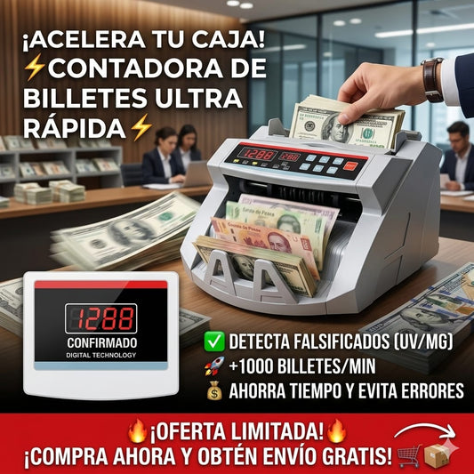 Máquina Contadora de Billetes Abmidia 110V Detector de Falsos Infrarrojo