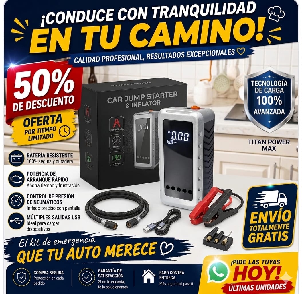 Arrancador Portátil Digital Compresor Aire Power Bank